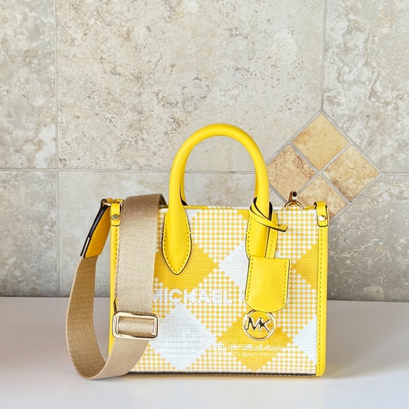Michael Kors Handbags - Michael Kors Mirella Mini Shopper Tote Shoulder Bag Sequins Yellow